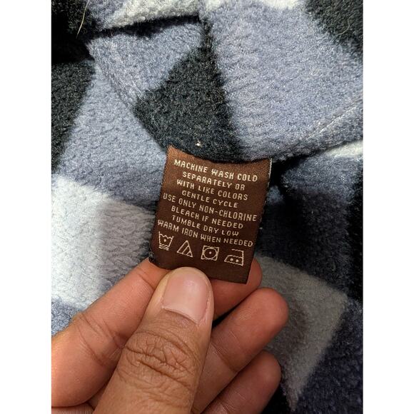 Levi Strauss & Co Heavy Weight Lined Flannel Button Shirt Navy Blue Mens Size L - Picture 5 of 7